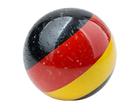 a german flag ball on transparent background
