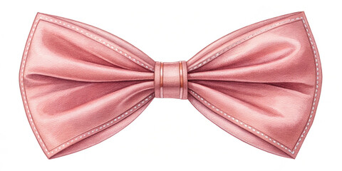 pink bow, isolated on white background, png