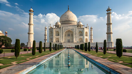 Taj Mahal, an iconic mausoleum located in Agra