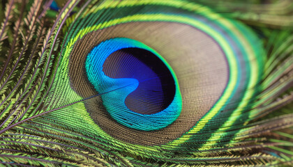 Fototapeta premium Close up of beautiful peacock feather