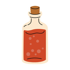 Poisonous potion. Halloween design. Isolated background. Vector flat illustration
