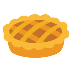 Pumpkin pie. Thanksgiving design. Isolated background. Vector flat illustration