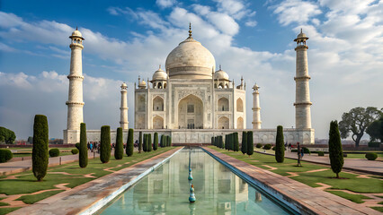 Obraz premium Taj Mahal, an iconic mausoleum located in Agra