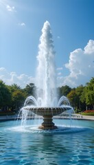 water fountain with nature beauty