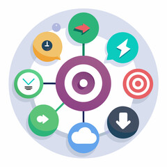 Visual Metaphor of Targeted Success: A compelling vector illustration showcasing the concept of goal achievement.