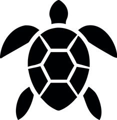 Obraz premium Sea / marine turtle top view flat vector icon