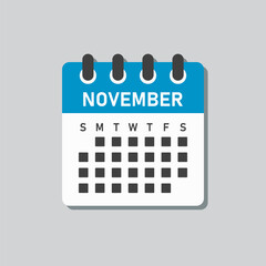 Vector template icon page calendar, month November