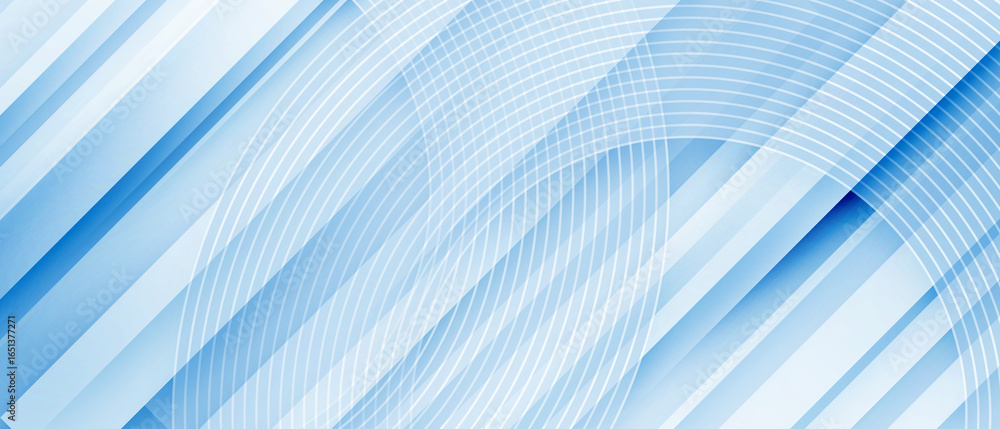 Poster white and blue geometric abstract background with diagonal stripe lines and shadow