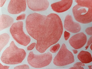 Naive art simple floral red watercolor background