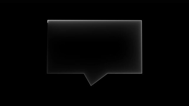 Glowing neon message box icon animation video notice receive massage animated sign symbol. Message mail box, 4k. Pulsing Neon Blue Message Box Animation: Glowing Mail Inbox Icon on black background.