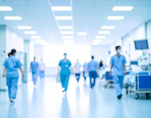 Blurred interior of hospital or clinical with people