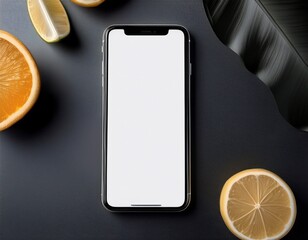 smartphone with blank screen for mockup