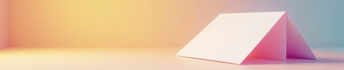 Clean white tablet tent card mockup, isolated, clean, tablet