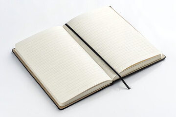 Open Notebook with Blank Pages &ndash; White Background