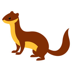 Weasel vector on white background