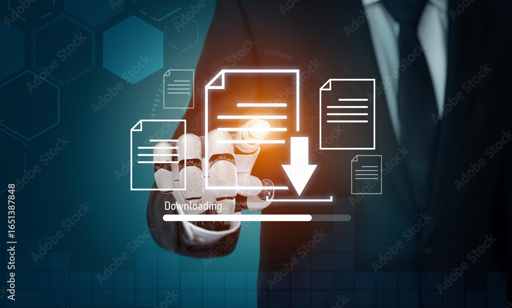 Poster ai facilitates digital document downloading and data access with optimized transfer process, improvi