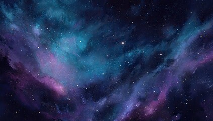 Fototapeta premium Deep space nebula swirls of vibrant hues