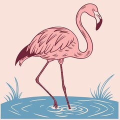 Obraz premium Flamingo Grace in Pink