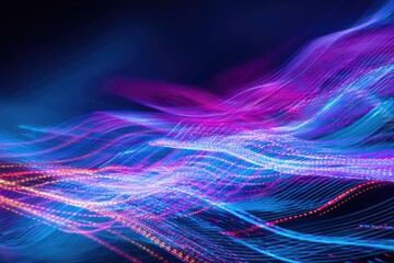 Abstract digital wave patterns.  Colorful data streams