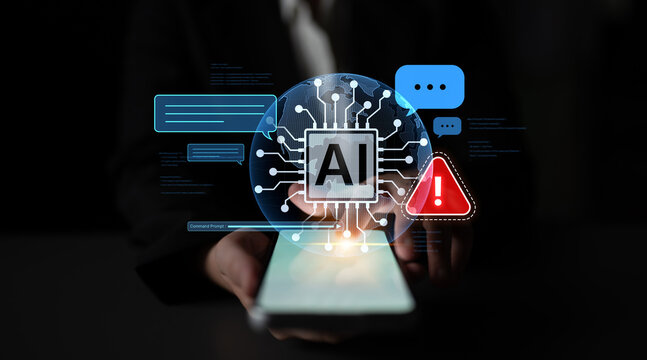 AI interface showing prompt error warning and system alert. AI prompt failure can lead to incorrect output or hallucination. Managing AI prompt error is crucial in safe AI deployment. Spline