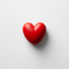 Fototapeta premium A vibrant red heart on a clean white surface, symbolizing love, affection, and heartfelt emotions.