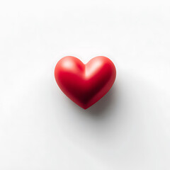 Fototapeta premium Simple Red Heart on White Background