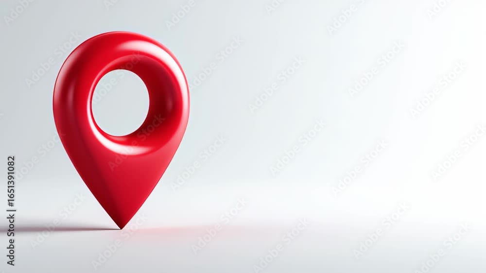 Aufkleber minimalist 3d red location icon on light background for navigation and mapping purposes