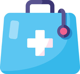Fototapeta premium Medical Kit Icon: First Aid Bag, Healthcare Symbol, Emergency Supplies, Clinic Graphic, Doctor's Bag Illustration