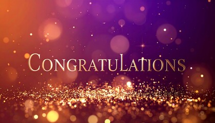 Golden Congratulations Sparkle Background.