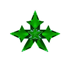 Obraz premium Green Christmas star bow and tree decoration illustration