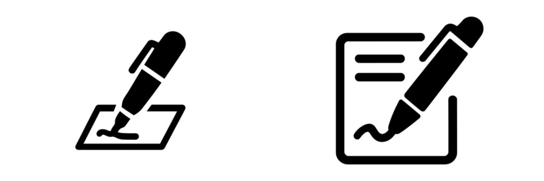 Vector illustration of a pen writing on paper for creative projects