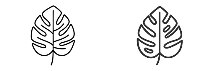 Stylized leaf vector illustration in minimalistic design style