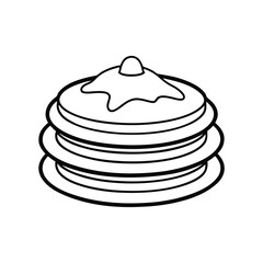 Vector art of stack of pancakes with syrup, isolated