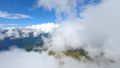 Mountain landscape cloudscape aerial view