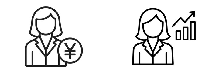 Obraz premium Businesswoman illustration showcasing finance and growth concepts