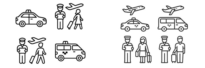 Travel transportation services and airport activities with vehicles