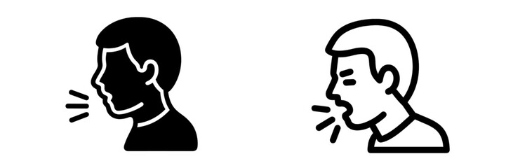 Vector illustration of two people communicating with expressive faces