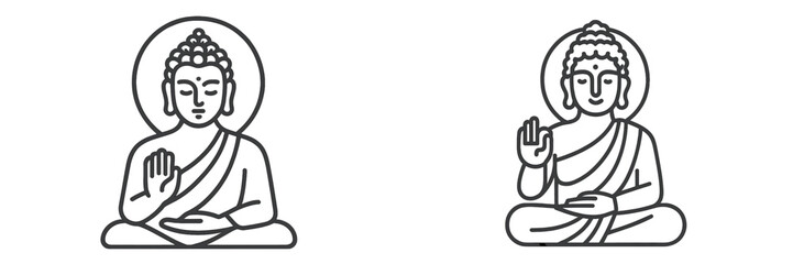 Meditative buddha illustrations for calm and peace