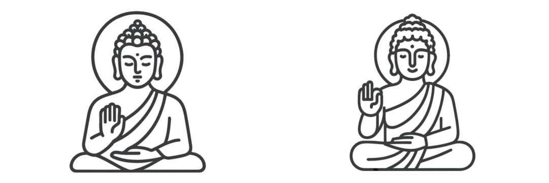 Meditative buddha illustrations for calm and peace