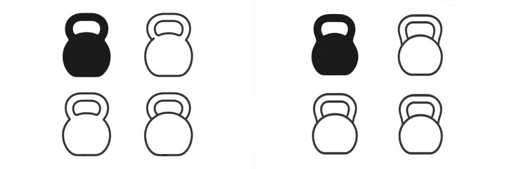 Fototapeta premium Various kettlebell designs for fitness and weight training