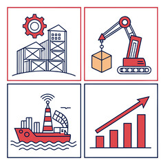 Industry logistics supply chain management manufacturing process automation and global trade business concept