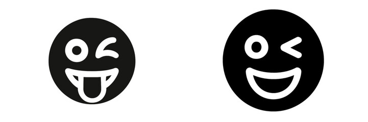 Fototapeta premium Joyful vector emojis with fun, smiling expressions