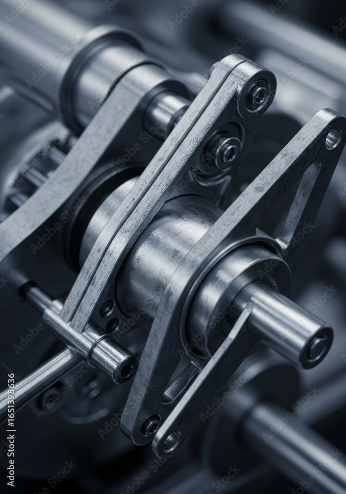 Aufkleber precision engineered machine part - close-up of intricate metallic machine components, showcasing pr