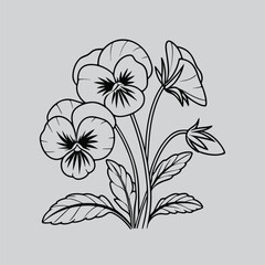 Floral Clipart Primrose Sketch