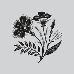 Garden Primrose Contour Sketch Artwork