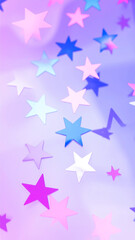 Abstract background with pastel colors and scattered star shapes