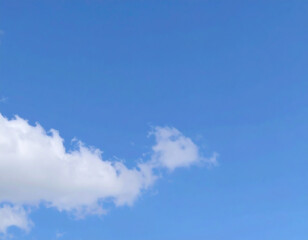 Beautiful clear blue sky with fluffy clouds