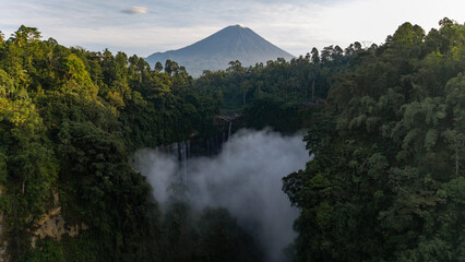 Tumpak Wewu with Semeru behind