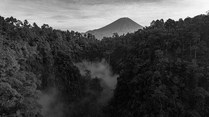 Tumpak Wewu with Semeru behind