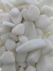 Rounded Fraction, Stones, Marble Pebbles, Natural White Color, Texture, Exclusive Background
